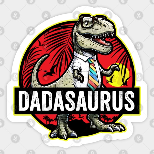 Dadasaurus Father's Day T-Rex Dinosaur Sticker by DetourShirts